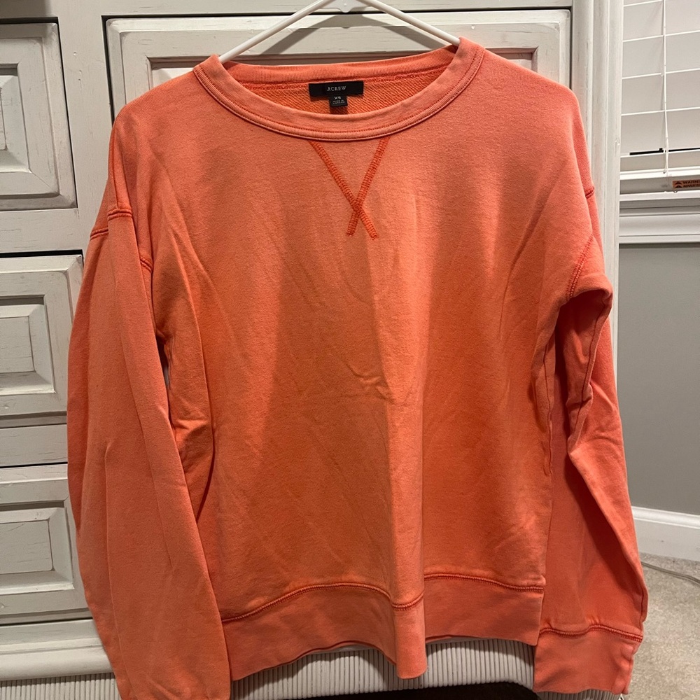 J crew crewneck bright orange